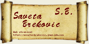 Saveta Breković vizit kartica